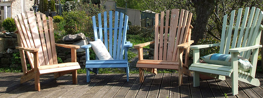 Group of Adirondack Chairs on Patio